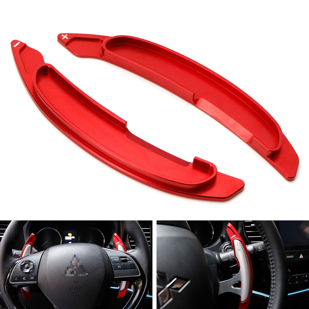 Red Aluminum Steering Wheel Paddle Shifter Extension For Mitsubishi Lancer Evo X