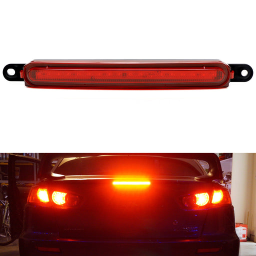 Red Lens Full LED Trunk Lid 3rd Brake Light Bar For 08-17 Mitsubishi Lancer Evo