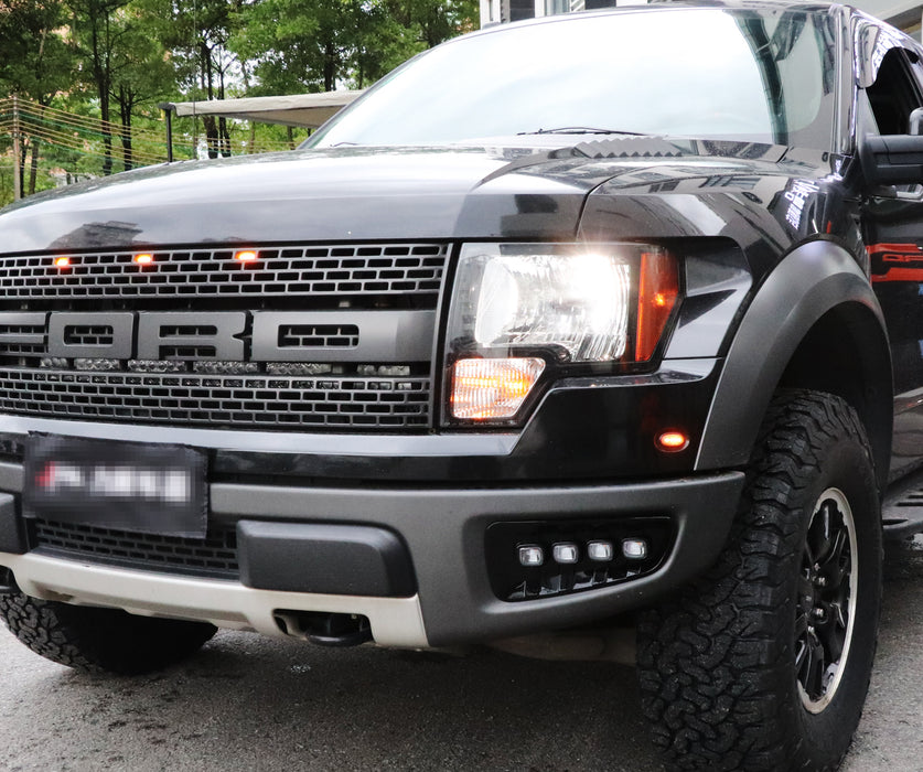 White/Amber Sequential Switchback LED DRL Fog Light Kit For 2010-14 Ford Raptor