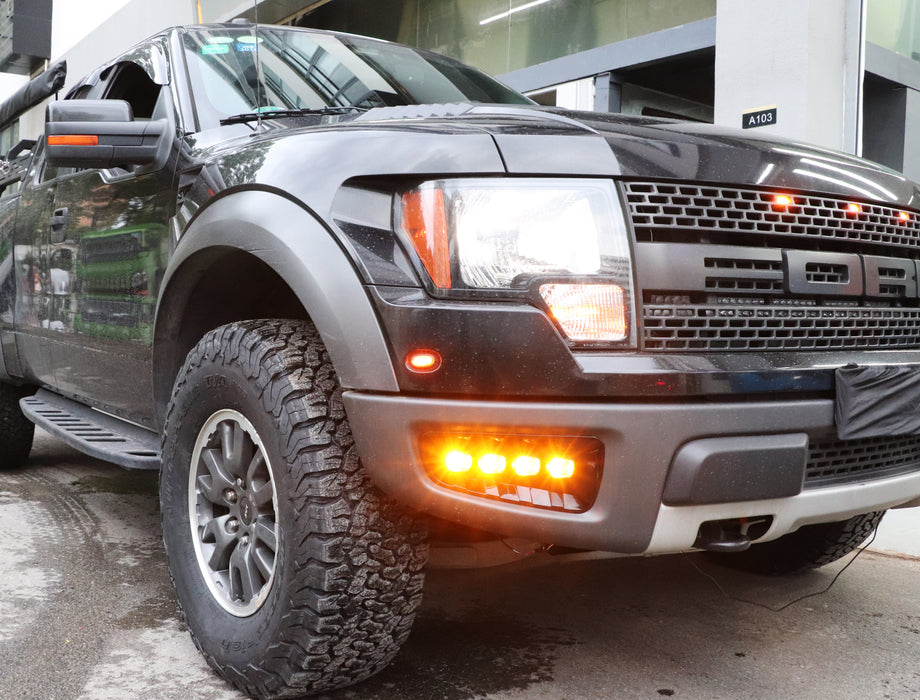 White/Amber Sequential Switchback LED DRL Fog Light Kit For 2010-14 Ford Raptor