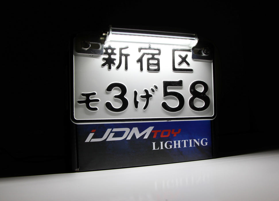 Motorcycle Bike ATV Car License Plate Frame Mount LED License Illumination Lamp