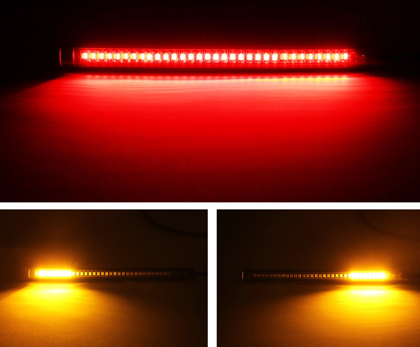 Universal 8" LED Tail Brake, L/R Turn Signal Light Strip For Motorcycle Bike ATV