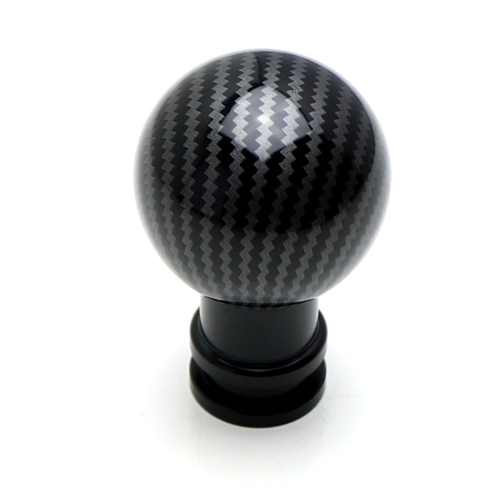 Carbon Fiber Pattern Ball Gear Shift Knob w/ Black Base Universal Fit 5 6 Speed