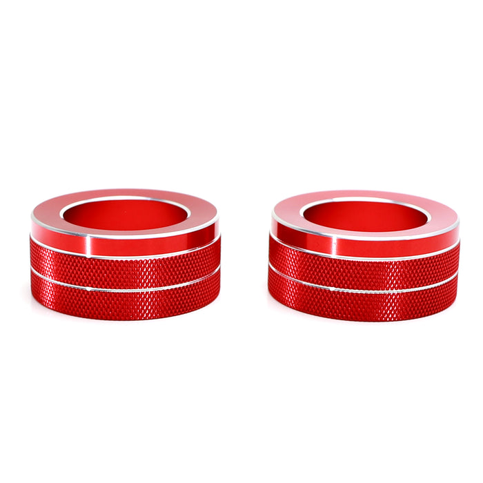 2pc Red Aluminum AC Climate Control Knob Decoration Covers For Toyota 19-up RAV4