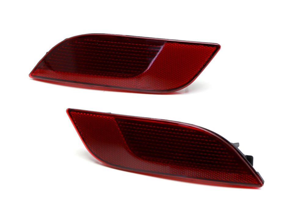 OE-Spec Dark Red Lens Rear Bumper Reflector Replacements For Jeep 17-up Compass