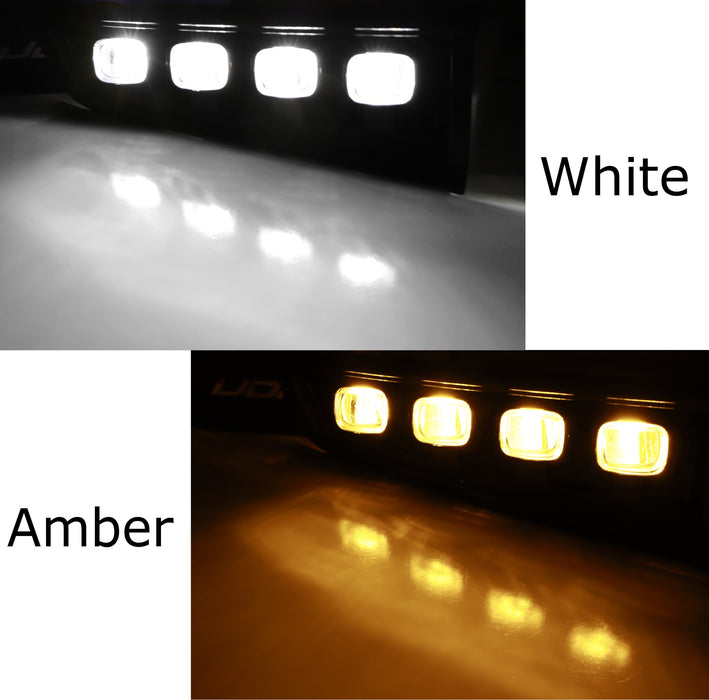 Modular Bumper Fit White/Amber Switchback LED DRL Fog Lights For G6 Ford Bronco