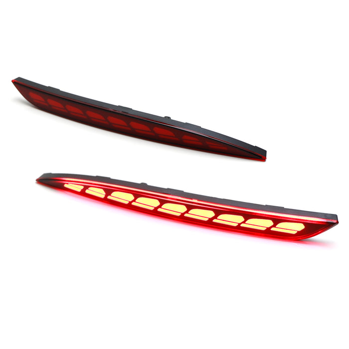 Red LED Bumper Reflector Lights For Tesla Model Y, Tail/Brake/Sequential Turning