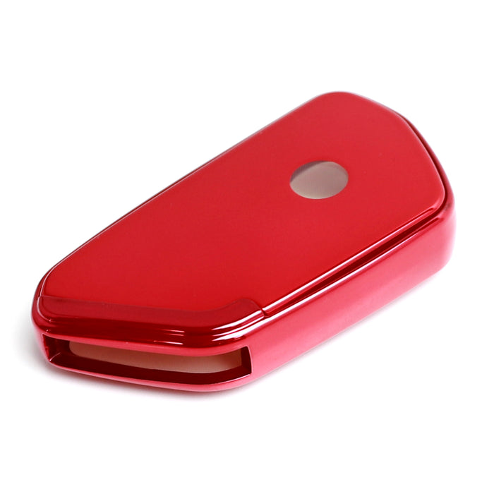 Red TPU Key Fob Protective Case w/Face Panel Cover For Volkswagen MK8 Golf/GTI..