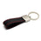 Twill Weave "Carbon" Style Black Leather Strap Key Chain w/ Sports Red Stitching