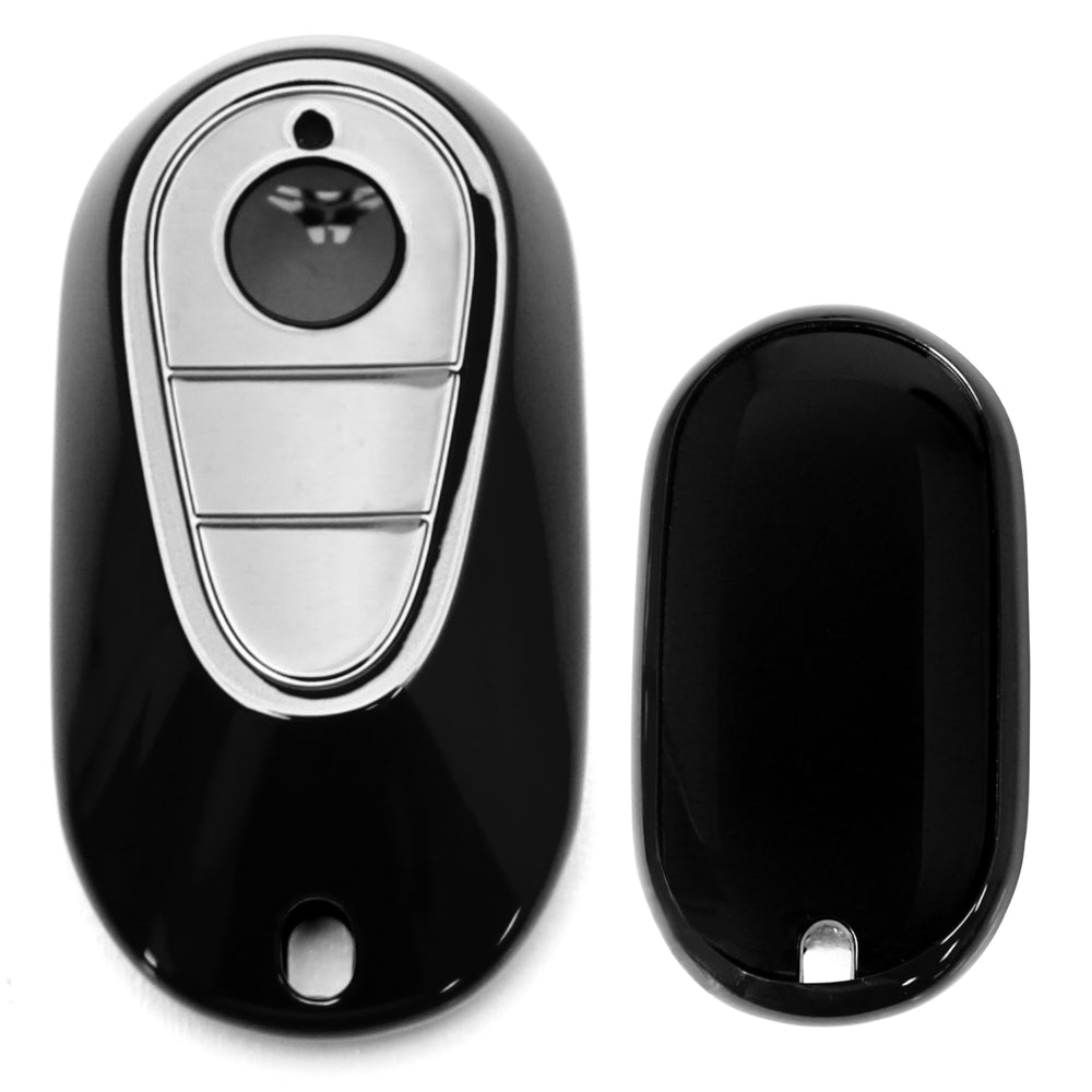 Black TPU Key Fob Protective Case w/Face Panel Cover For Mercedes W223 S, W206 C