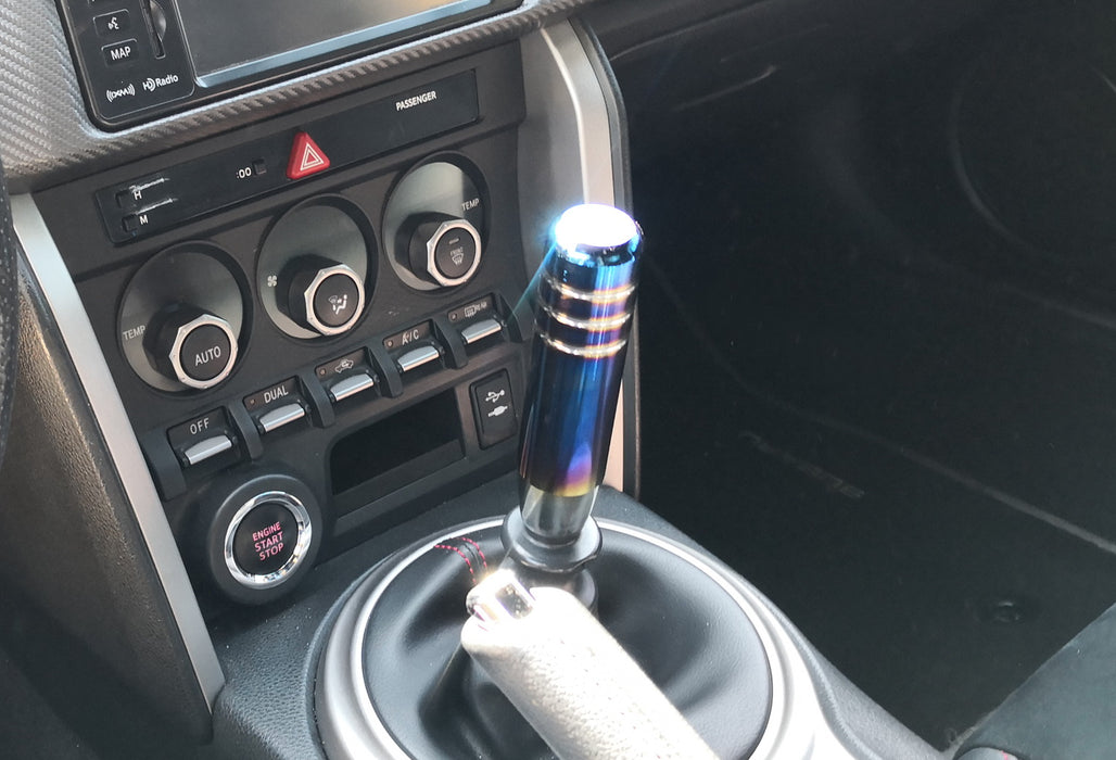 JDM Burnt Neo-Chrome Titanium Finish Shift Knob Stick For 4/5/6 Manual or Auto