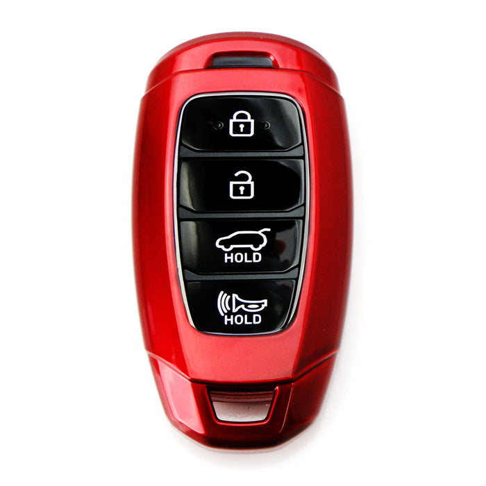 Red Gloss Finish Hard Shell Key Fob Cover For Hyundai Kona Veloster Elantra GT..