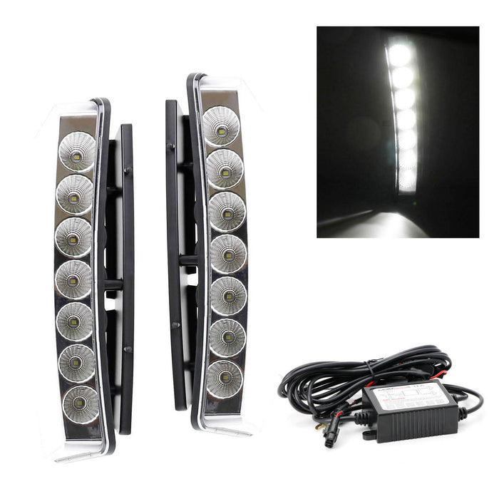 Direct Clear 7-LED Bumper Reflector Daytime Running Lights For 03-05 Nissan 350Z