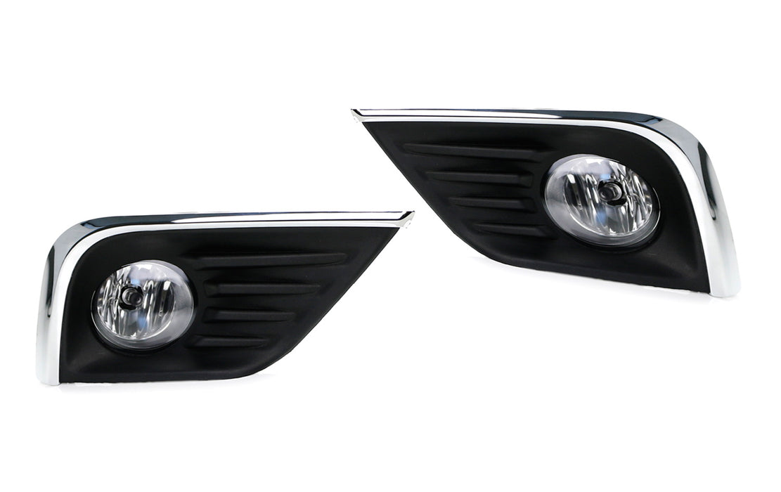 Complete Clear Lens Fog Light Kit w/Bezel Covers Wirings For 16-18 Nissan Altima