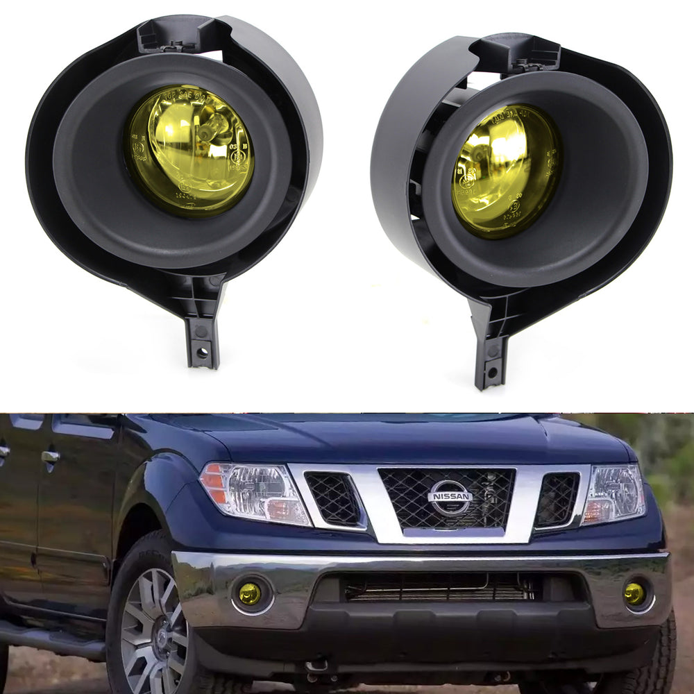 Yellow Lens Fog Lights w/Bulb, Bezel Cover, Wiring For 2005-2020 Nissan Frontier