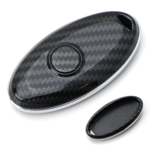 glossy black carbon fiber pattern key fob cover for Nissan and Infiniti