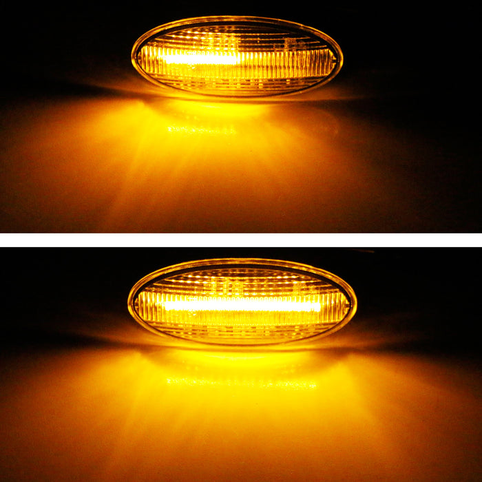 Clear Fender Sequential LED Amber Side Marker Lights For Nissan Juke Cube Leaf