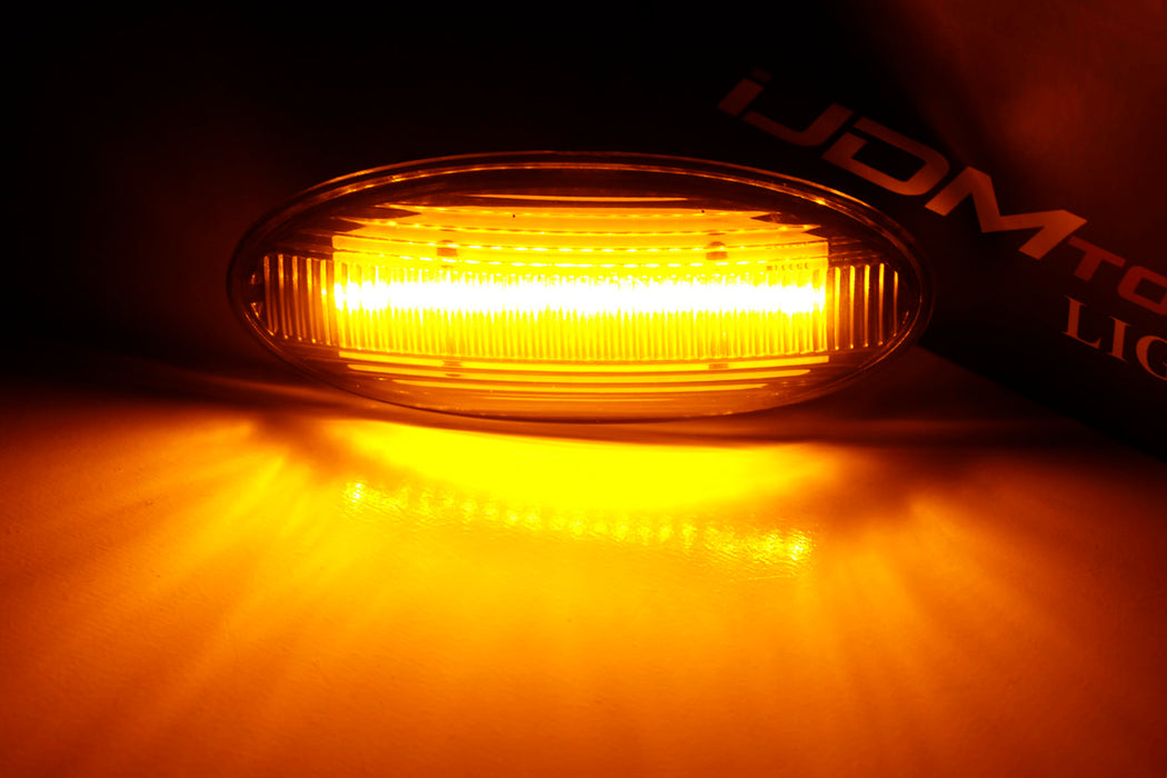 Clear Front Fender 20-LED Amber Side Marker Lights For Nissan Juke Cube Leaf