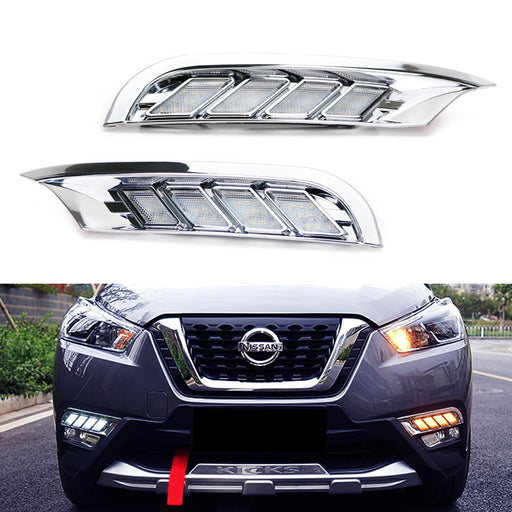 Sequential Dynamic Blink Switchback LED Daytime Running Lights For Nissan Kicks