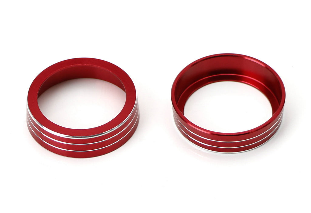 Red Anodized Aluminum AC Climate Control Ring Knob Covers For 14-20 Nissan Rogue