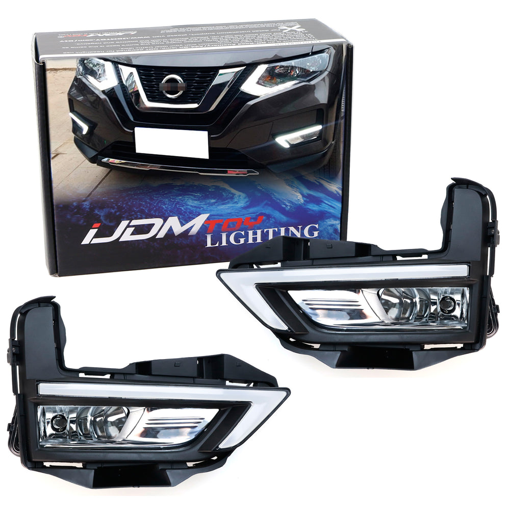 Switchback LED Daytime Running Light Kit + Fog Lamp Combo For Nissan Rogue