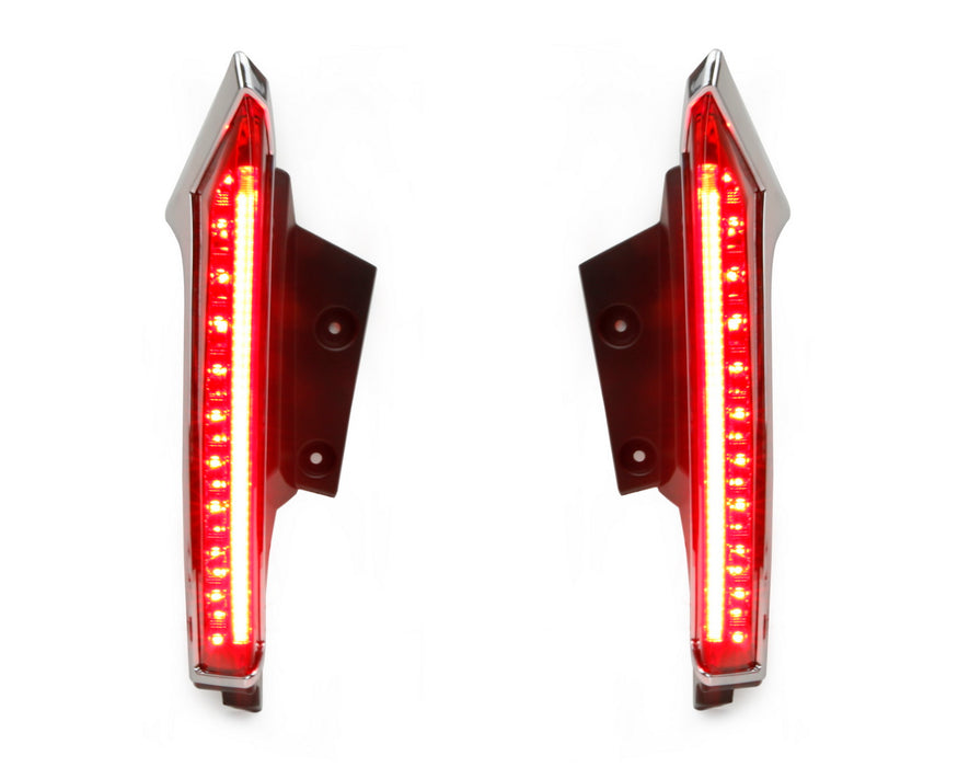 Red Lens Full LED Rear Windshield Side Pillar Tail Brake Lights For Nissan Rogue