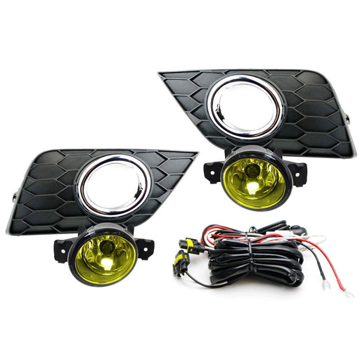 Complete Set Yellow Lens Fog Lights Foglamp Kit For 16-20 Nissan Sentra Facelift