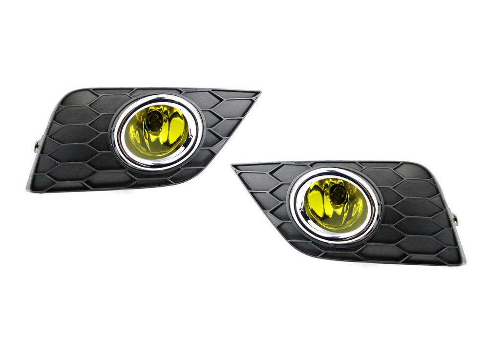 Complete Set Yellow Lens Fog Lights Foglamp Kit For 16-20 Nissan Sentra Facelift