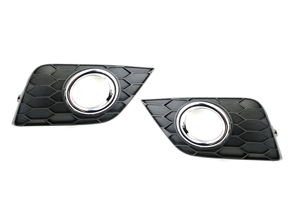 OEM-Spec Fog Lamp Bezel Garnish Covers w/Chrome Trim For 16-20 Nissan Sentra