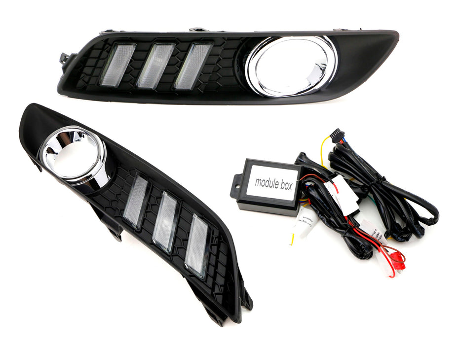 Switchback LED Daytime Running Light Kit w/Turn Signal For 2013-15 Nissan Sentra