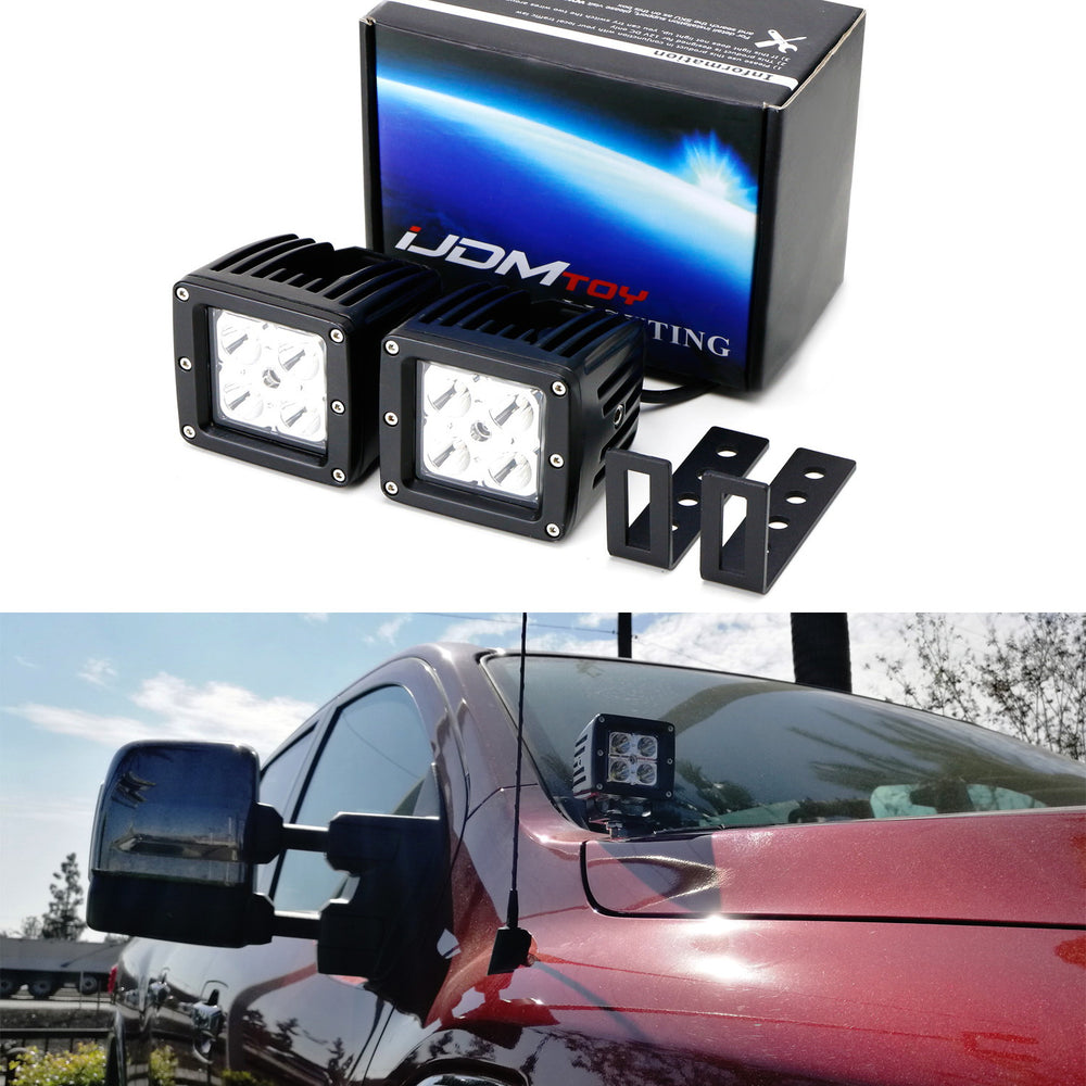 CREE LED Pod Lights w/ A-Pillar Mounting Brackets, Wiring For 2017+ Nissan Titan