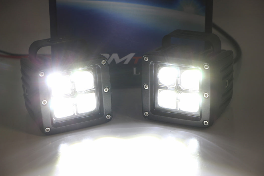 CREE LED Pod Lights w/ A-Pillar Mounting Brackets, Wiring For 2017+ Nissan Titan