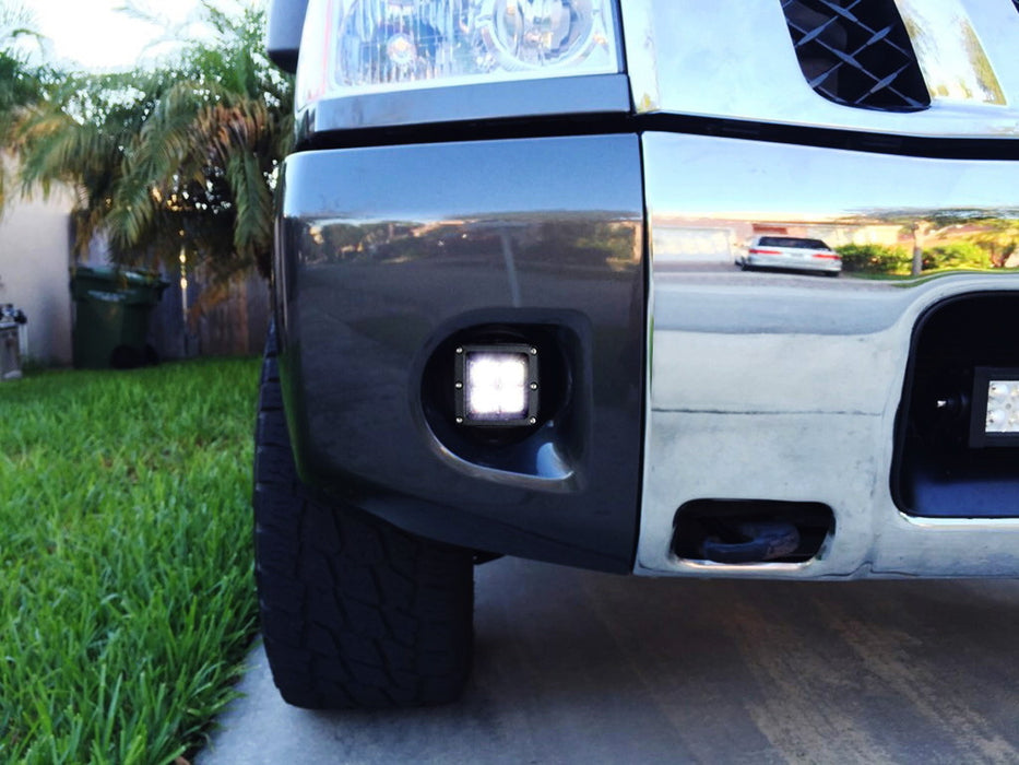 LED Pod Light Fog Lamps w/Brackets, Wirings For Nissan 04-14 Titan, 05-07 Armada