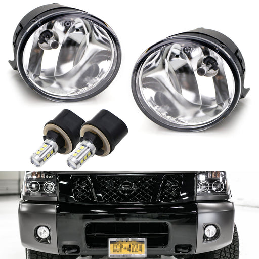 OEM-Spec White LED Bulb Fog Light Kit For 2004-14 Nissan Titan, 2005-07 Armada