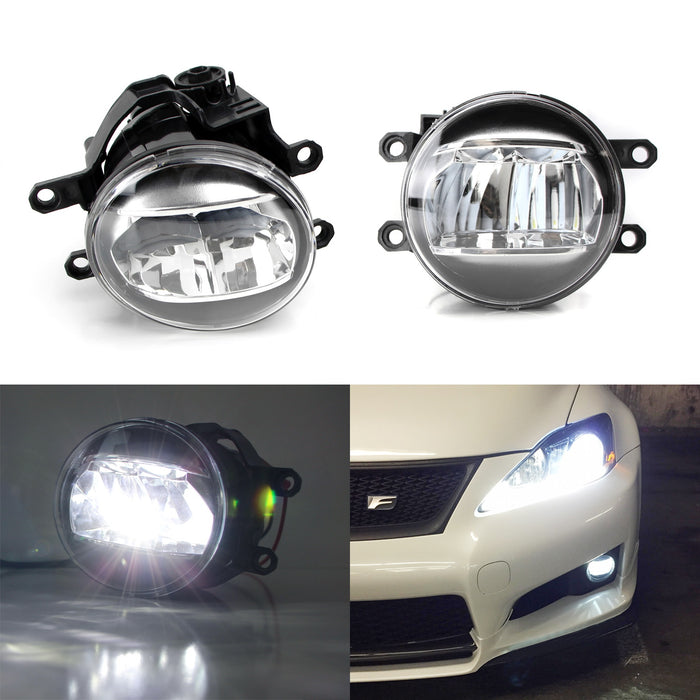 LH RH OE-Spec Xenon White LED Fog Light Kit For Lexus/Toyota Upgrade/Replacement