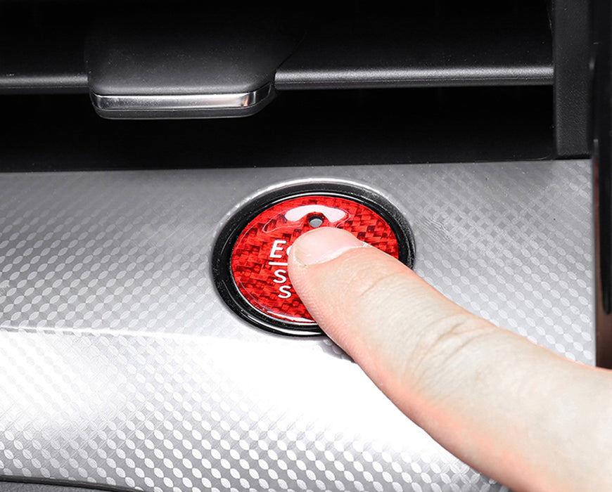 Red Real Carbon Fiber Keyless Engine Push Start Button For Ford F-150 Raptor etc