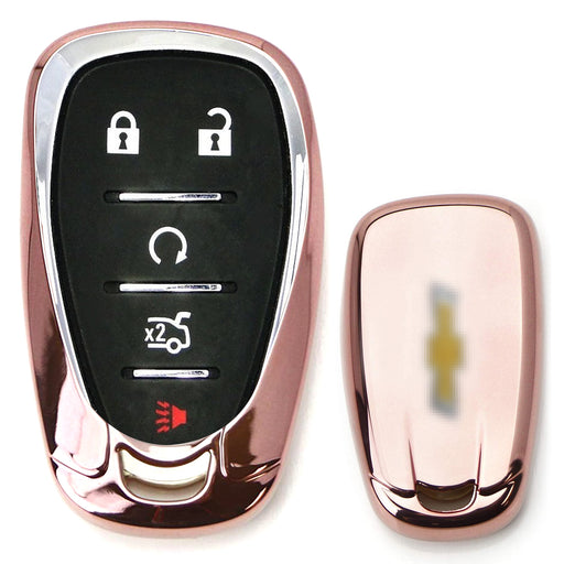 Glossy Pink Smart Key Fob Shell For Chevy Camaro Malibu Cruze Spark Volt Bolt