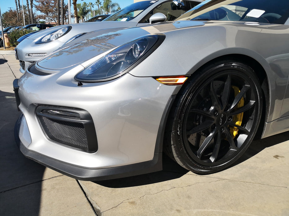 GT 3D Raised Clear/Black Lens LED Side Marker Lights For Carrera Cayman Boxster