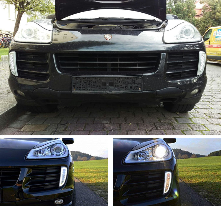 Clear Switchback LED Daytime Running Light/Turn Signal For 07-10 Porsche Cayenne