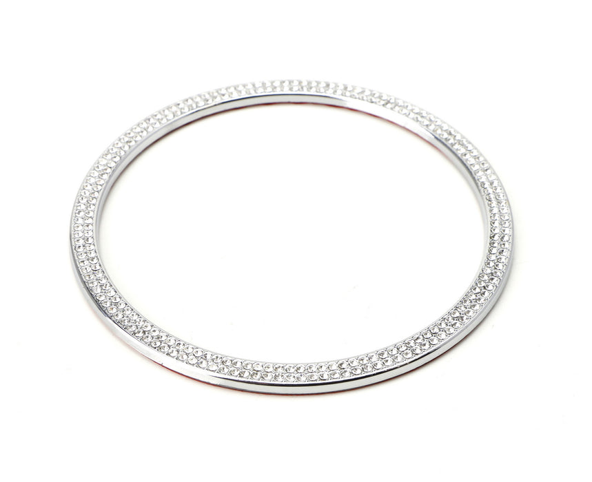 Crystal Silver Chrome Steering Wheel Ring Decor For Cayenne Macan Cayman 911 718