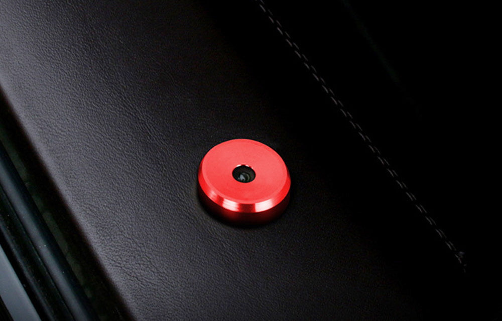 Red Decorative Door Lock Secure Indicator Light Caps For Cayenne Panamera Macan