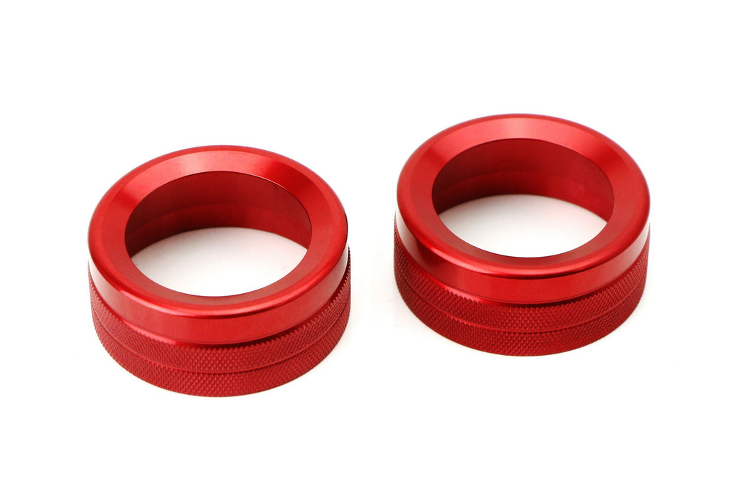 Red Aluminum AC Climate Control and Radio Volume Knob Ring Covers For Porsche