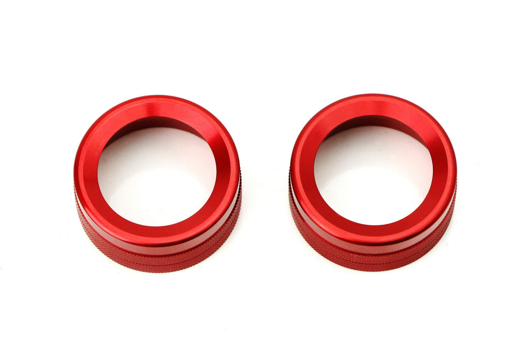 Red Aluminum AC Climate Control and Radio Volume Knob Ring Covers For Porsche