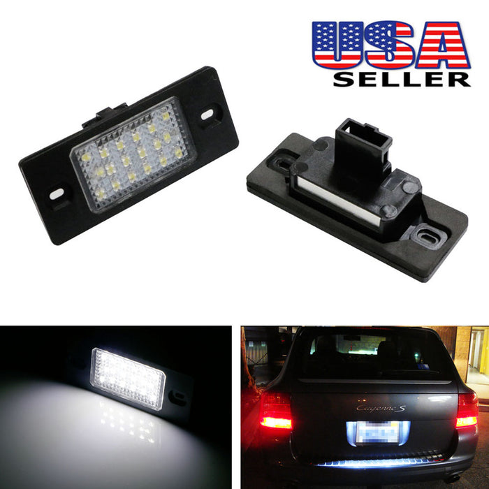 White Exact Fit LED License Plate Light Lamps For Porsche Cayenne VW Touareg etc