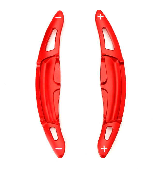 Red Steering Wheel Paddle Shifter Extension Covers For Porsche Cayenne Macan 911