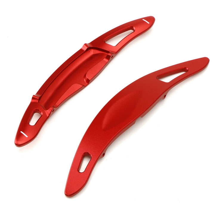 Red Steering Wheel Paddle Shifter Extension Covers For Porsche Cayenne Macan 911