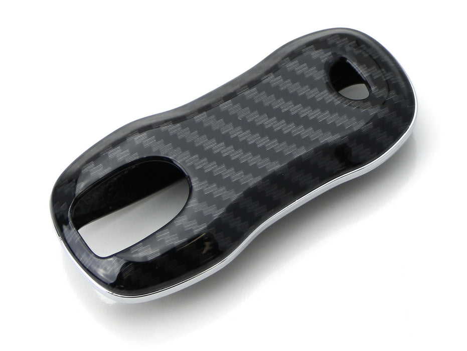 Black Glossy "Carbon Fiber" Key Fob Shell Cover For 2017-up Porsche Panamera G2