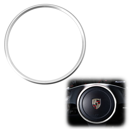 Silver SteeringWheel Ring Decoration Trim For Porsche Cayenne Panamera Macan 911