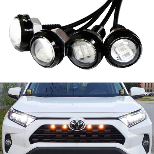 4pc Raptor Style Amber LED Grille Lighting Kit For 19-up Toyota RAV4 Basic Grill