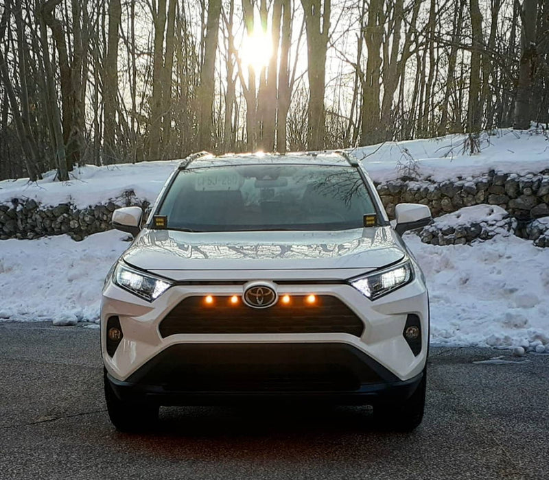 4pc Raptor Style Amber LED Grille Lighting Kit For 19-up Toyota RAV4 Basic Grill